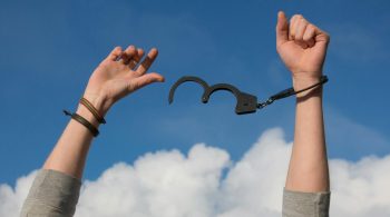 low section of man against sky